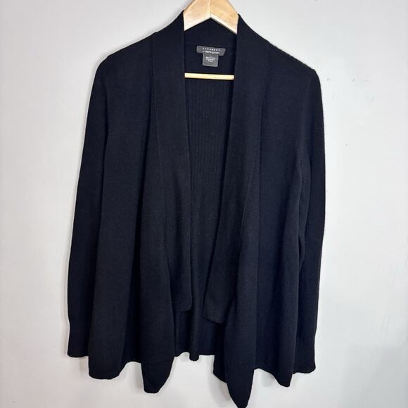 Bloomingdale’s 100% Cashmere Open Front Cardigan Womens S Sweater Black Capsule - Picture 1 of 7